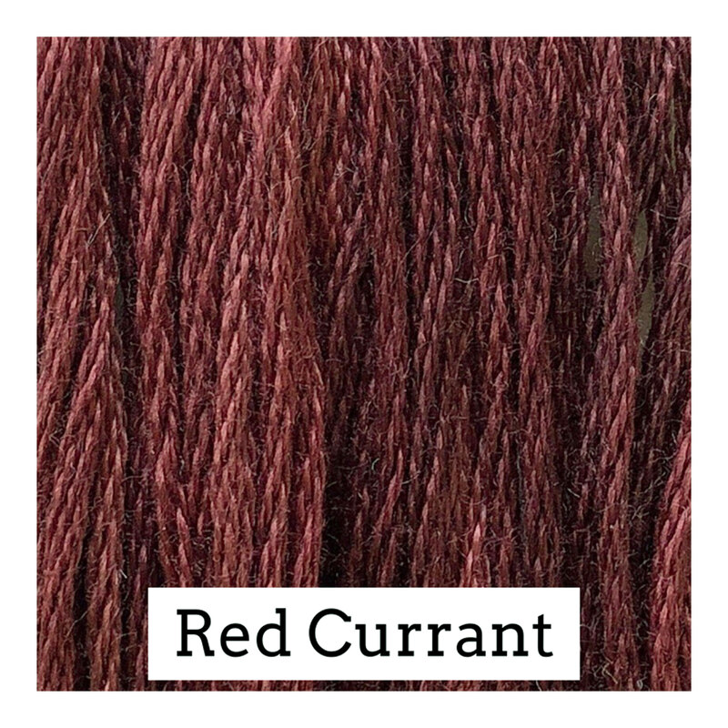 Swatch of dark red colored threads