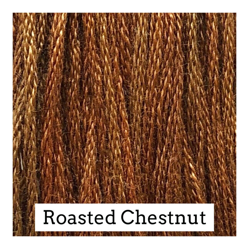 Swatch of burnt sienna colored threads