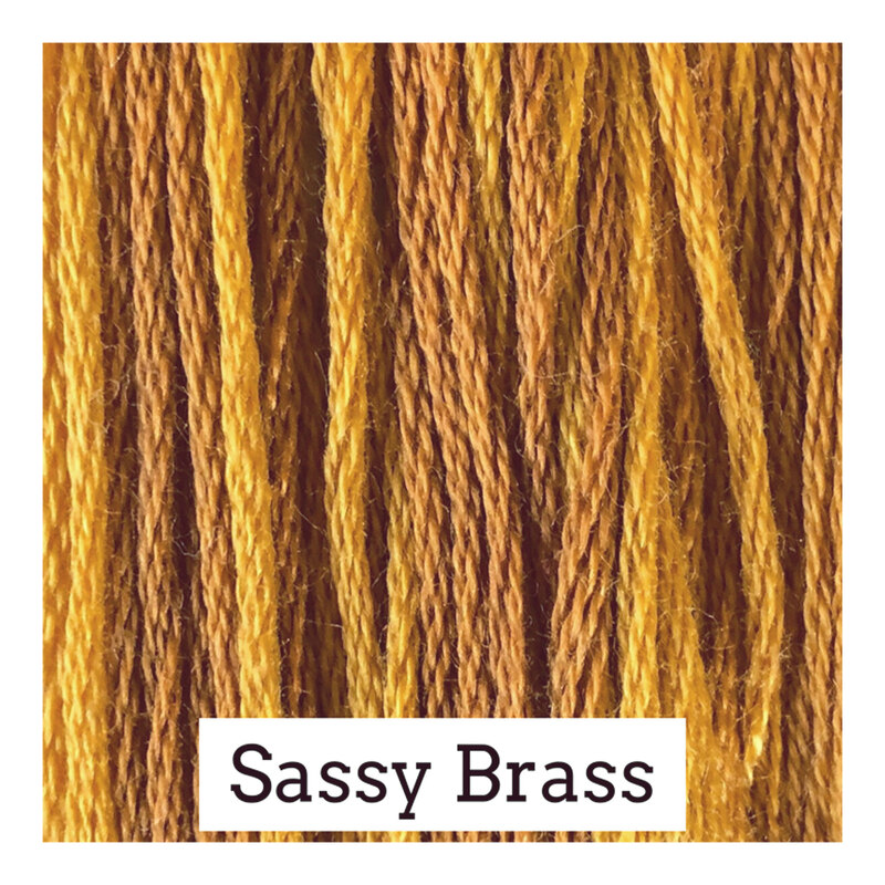 Swatch of sienna colored threads