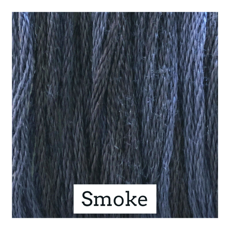 A dark gray swatch of Classic Colorworks floss.