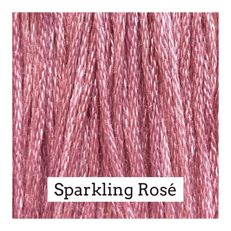 Swatch of rose pink colored threads