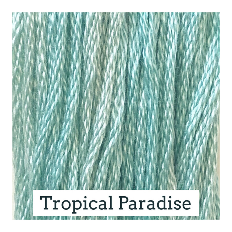A light blue swatch of Classic Colorworks floss. 