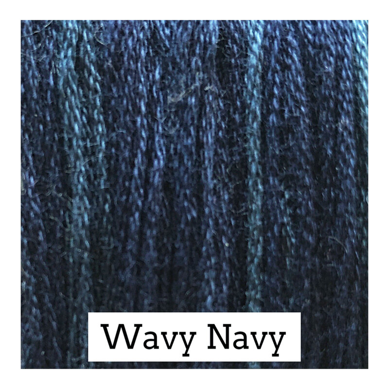 An indigo blue colored swatch of Classic Colorworks floss. 