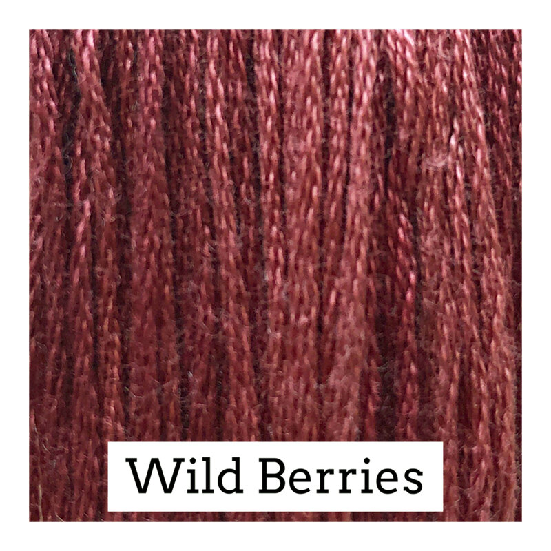 Swatch of raspberry red colored threads