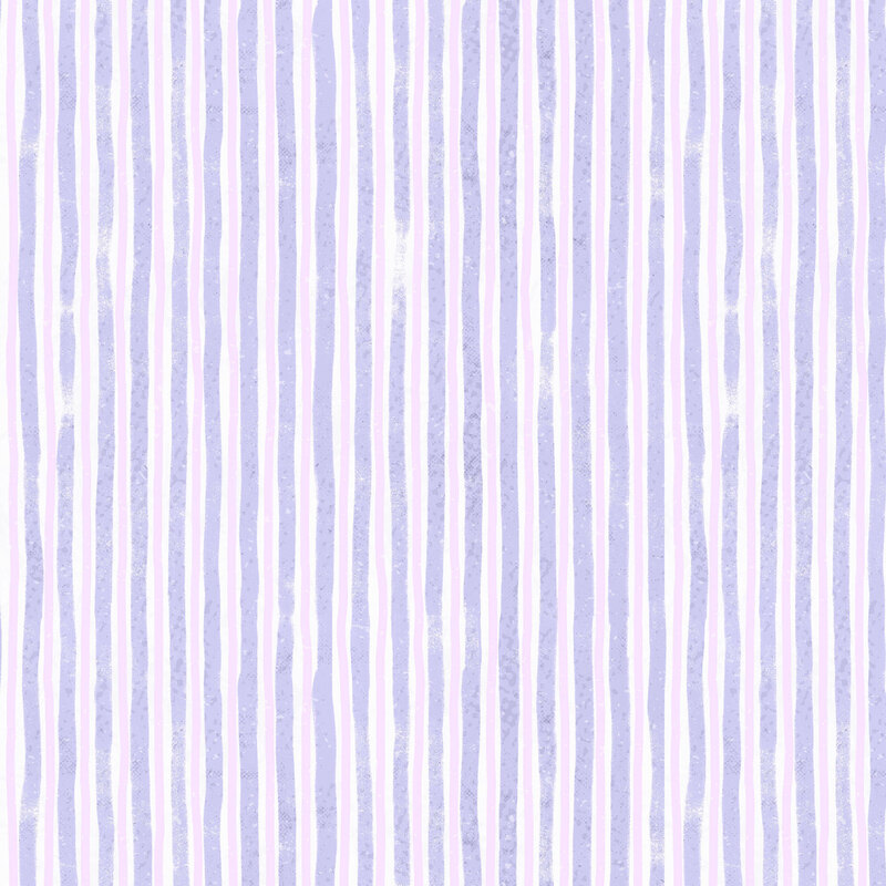 alternating strips of lilac and textured purple on white fabric