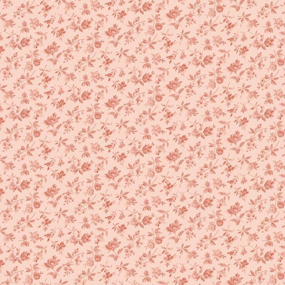 Ballet pink fabric with a dark pink calico floral print.