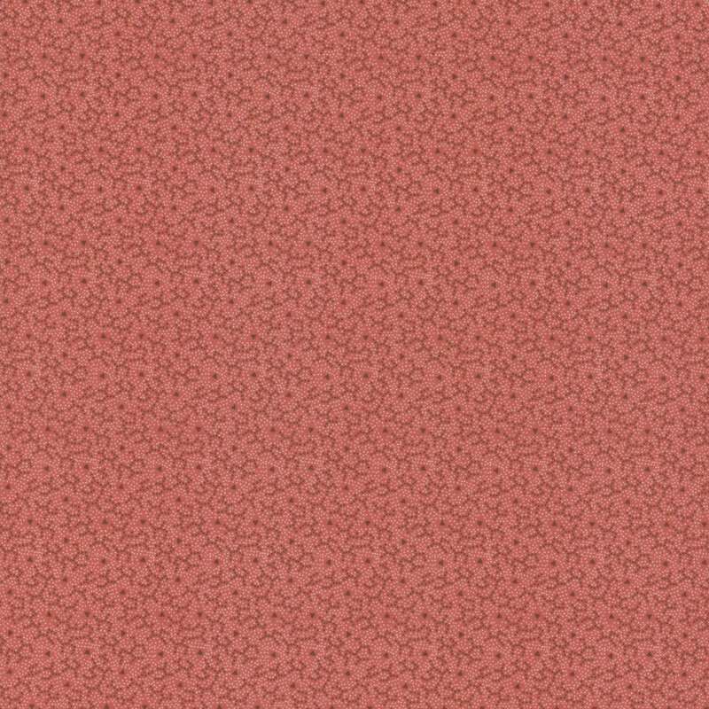 Muted terra cotta fabric with dark crimson abstract lines.
