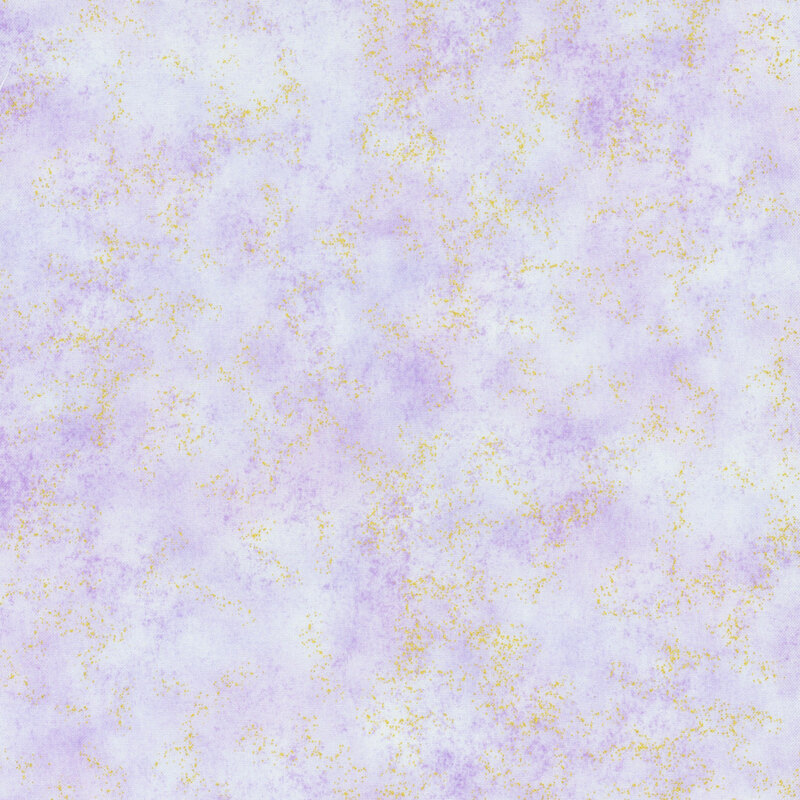 mottled lavender fabric with gold metallic flakes