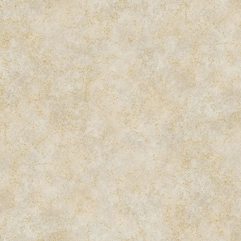 mottled very light brown fabric with gold metallic flakes