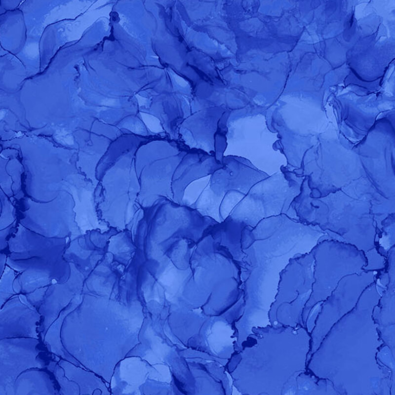 A bright blue marbled fabric. 
