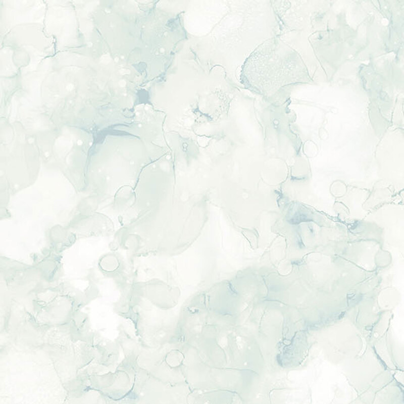 White fabric with a delicate aquamarine watercolor wash.