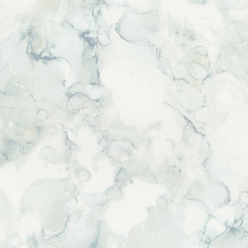 White fabric with a delicate aquamarine watercolor wash.