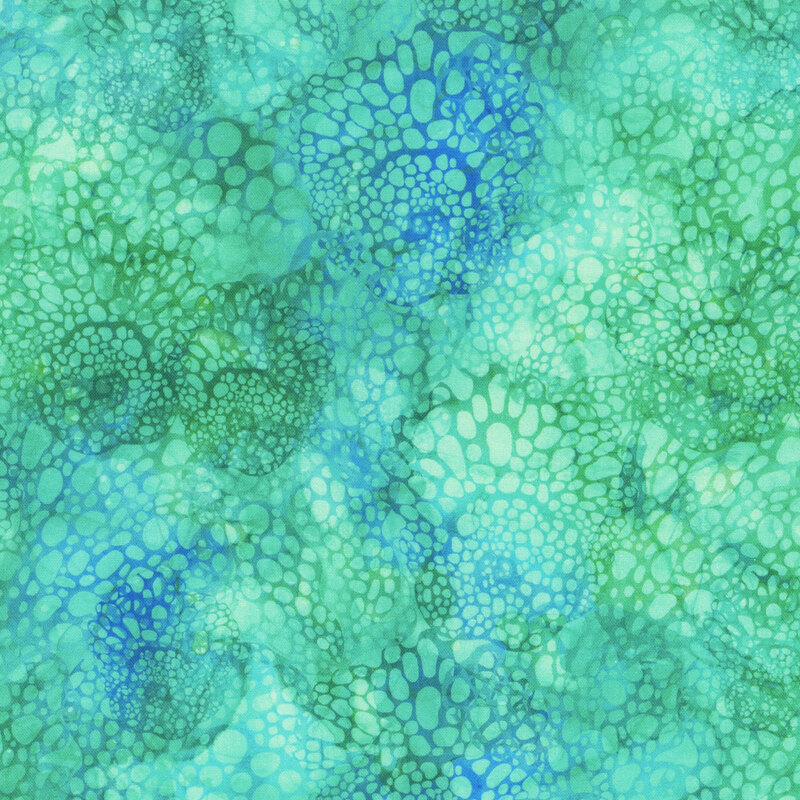 aqua fabric featuring a watercolor and bubbly underwater theme