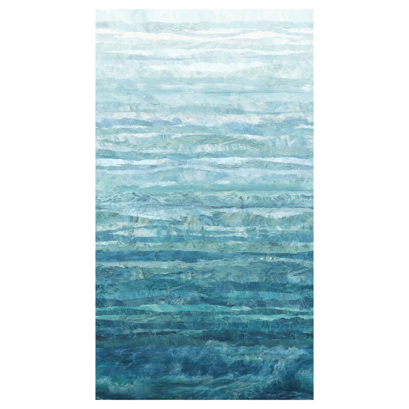 Marble textured cyan fabric with ombre waves.