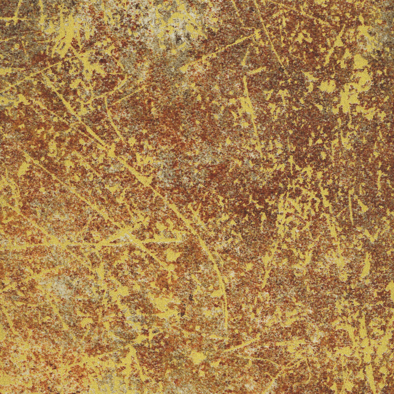 Tan fabric with a dark brown texture and gold metallic splattered accents