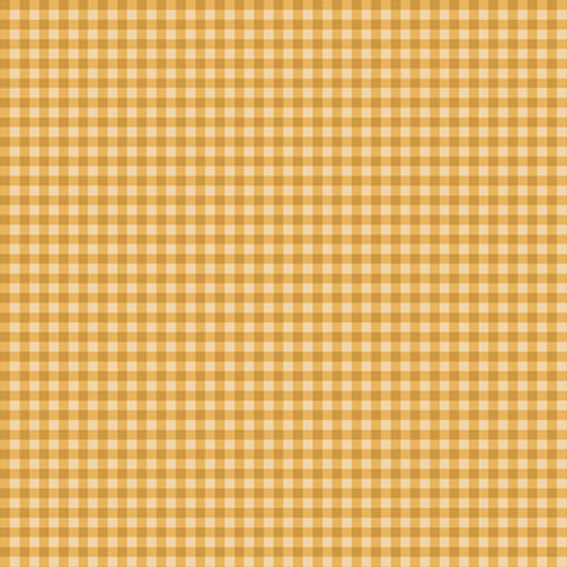 A light yellow fabric with a butterscotch gingham print