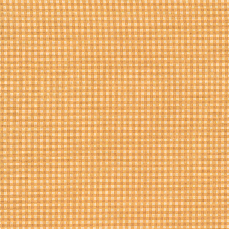 A light yellow fabric with a butterscotch gingham print