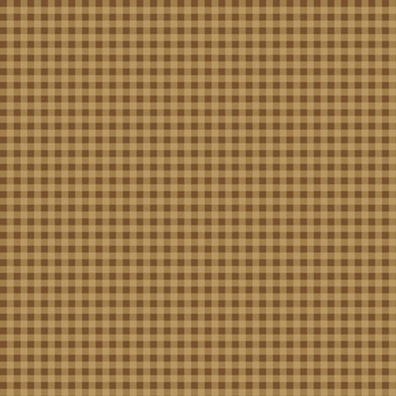 An ocher fabric with a hazel brown gingham print