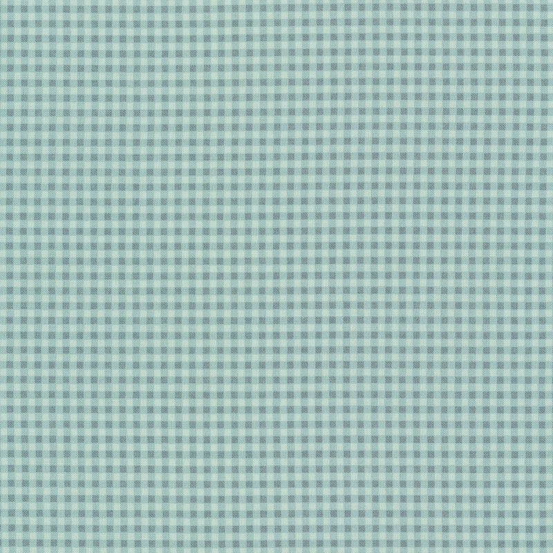Pale cyan fabric with a light teal gingham print