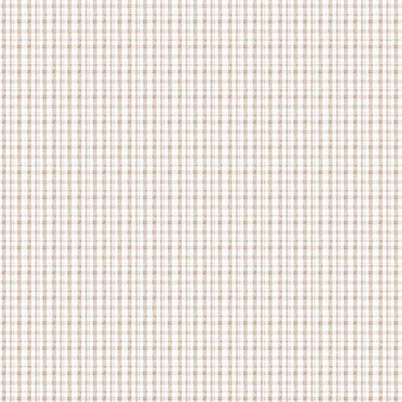 sandy tan gingham on white fabric
