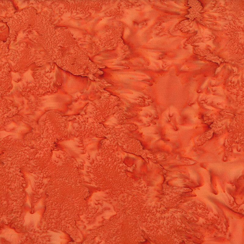 bright orange watercolor batik fabric