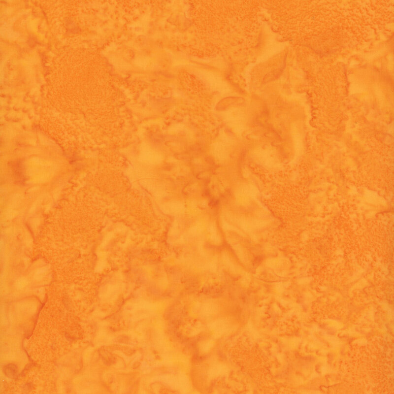 bright orange watercolor batik fabric