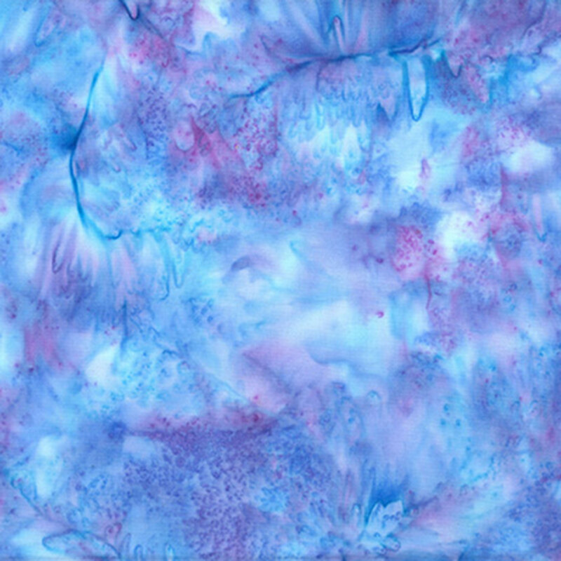 A marbled blue fabric with purple splotches. 