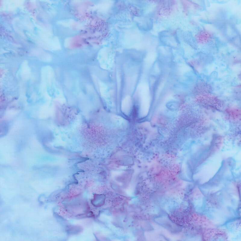 A marbled blue fabric with purple splotches. 