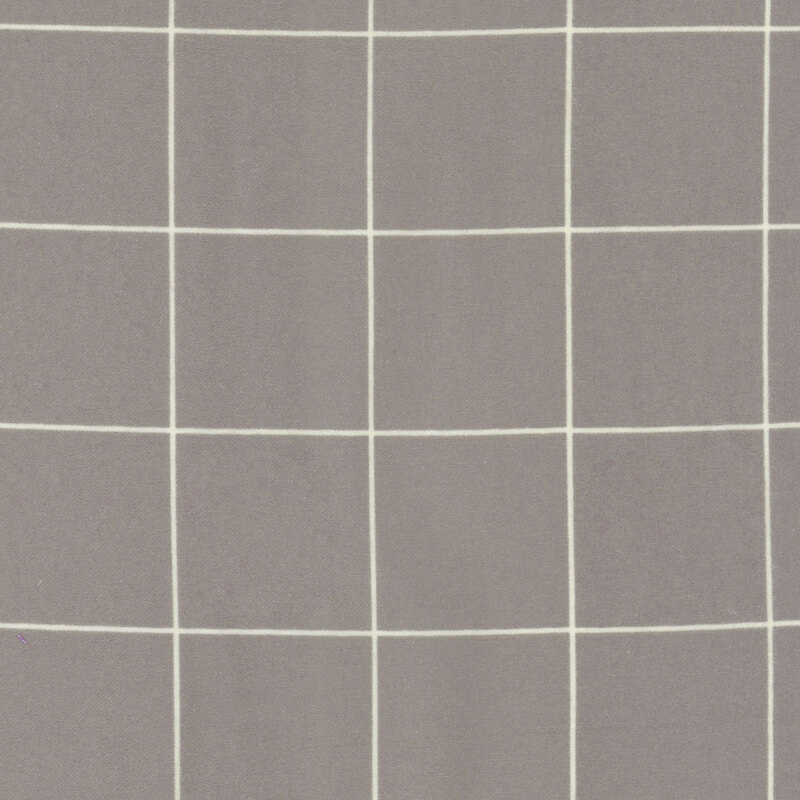 A swatch of gray flannel with a thin white grid of 2