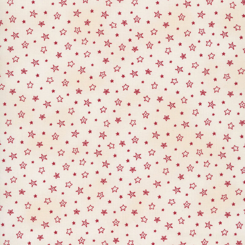 Scarlet red stylized stars on a mottled cream background