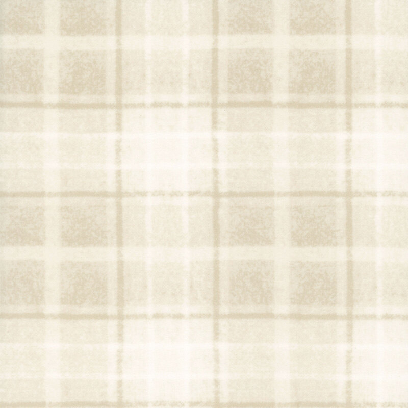 Tonal cream plaid flannel fabric