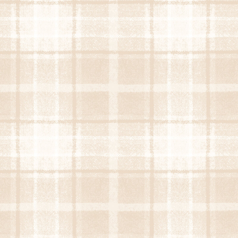 Tonal cream plaid flannel fabric