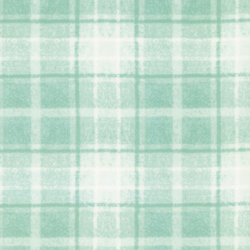 Tonal aqua plaid flannel fabric