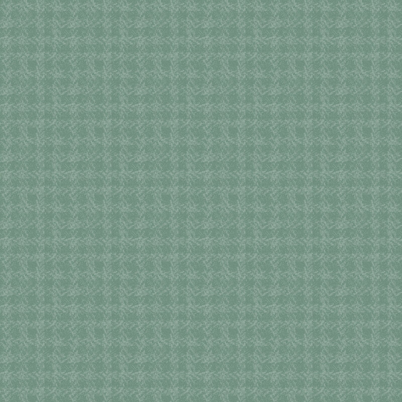 Tonal dark aqua gingham flannel fabric