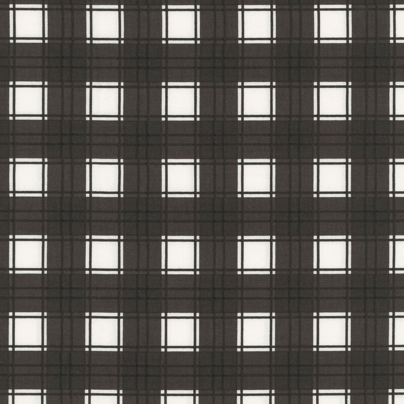 A black and white plaid fabric. 