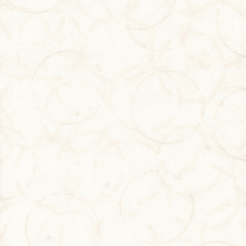 Cream fabric with incomplete, tonal circles with pearlized accents.