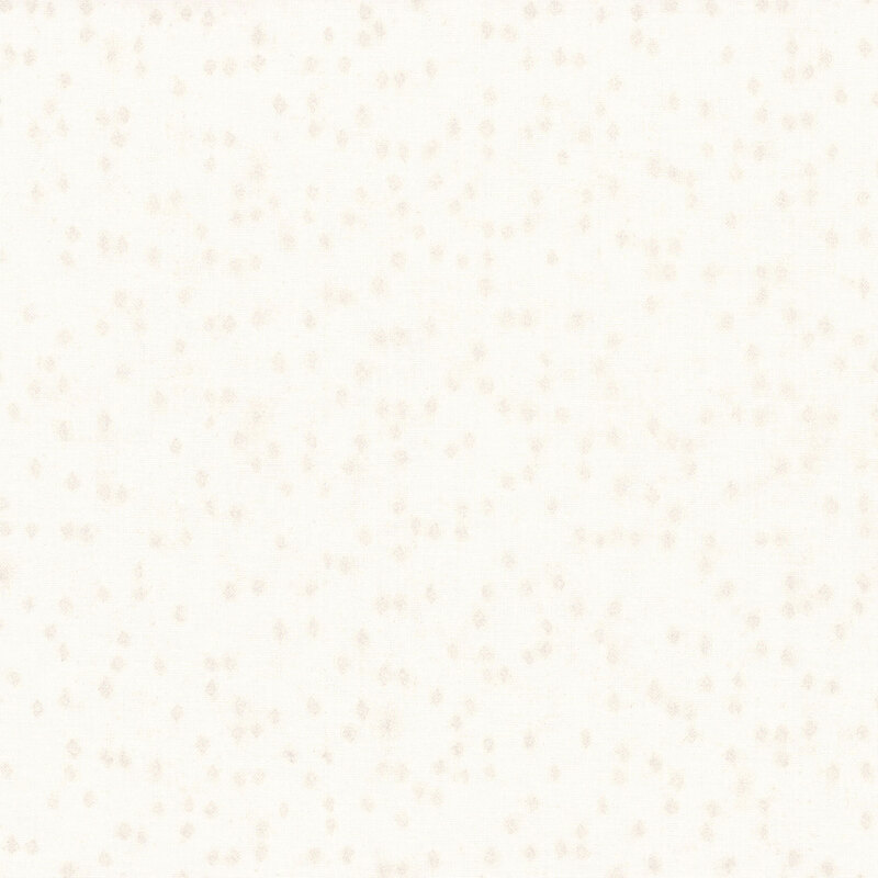 Cream fabric with small scattered snowflakes and modern geometric motifs with pearlized accents.