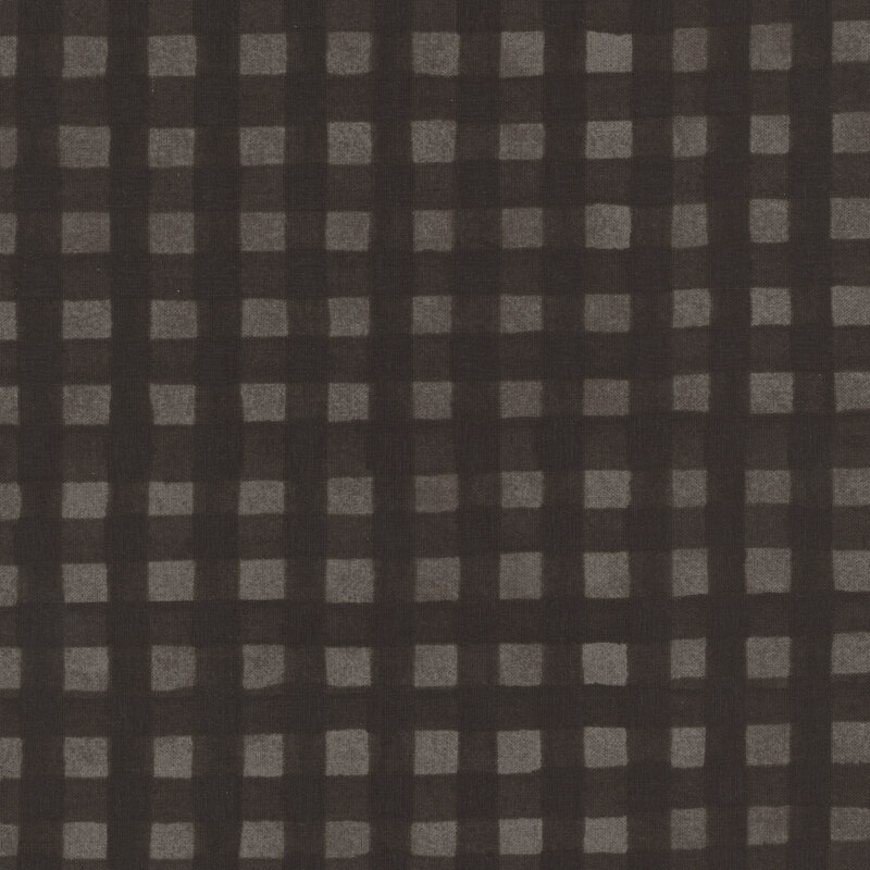 Textured charcoal fabric with a rustic black gingham pattern