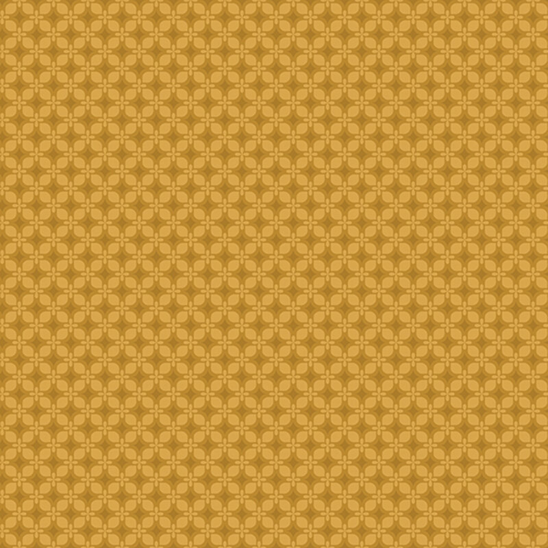 A retro geometric print with honey, gold, and bronze yellow
