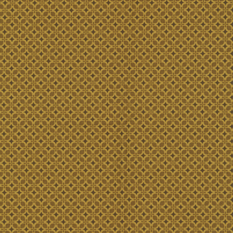 A retro geometric print with bronze, walnut, and dark brown