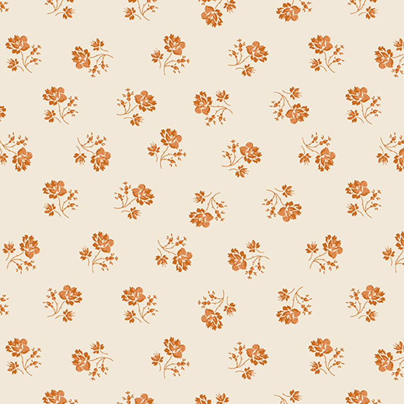 Ditsy dark gold florals over a cream background