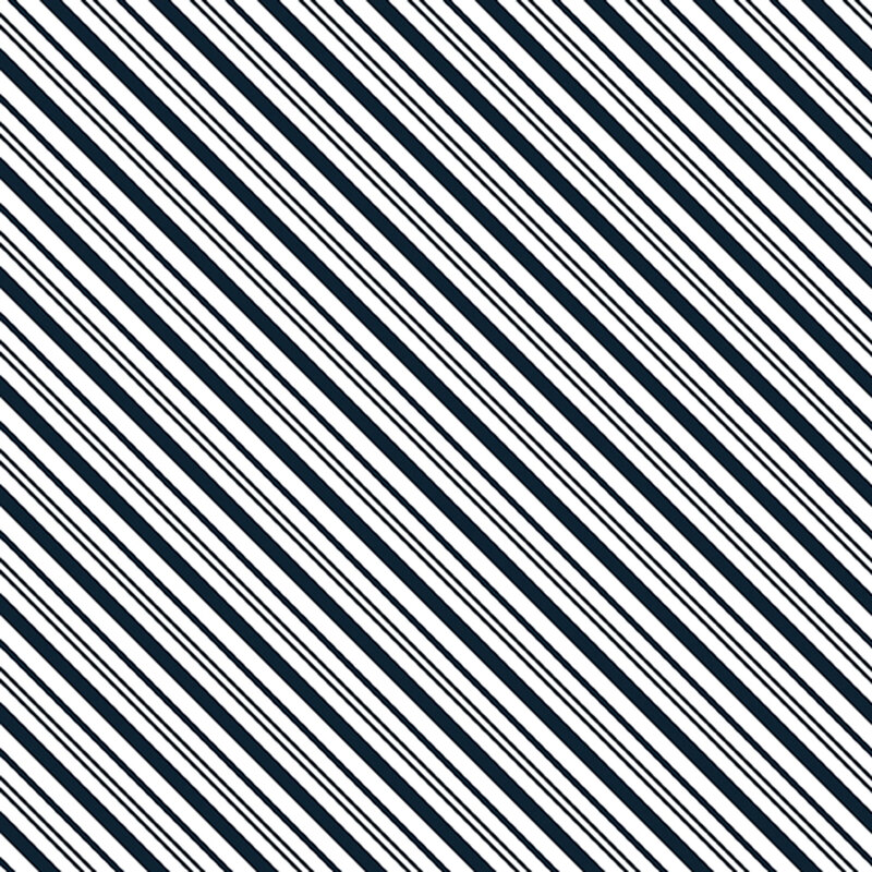 White fabric with a diagonal pattern of navy stripes in varying widths.