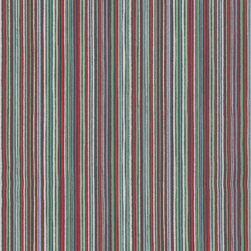 Stripes of red, white, green, and blue on black fabric.