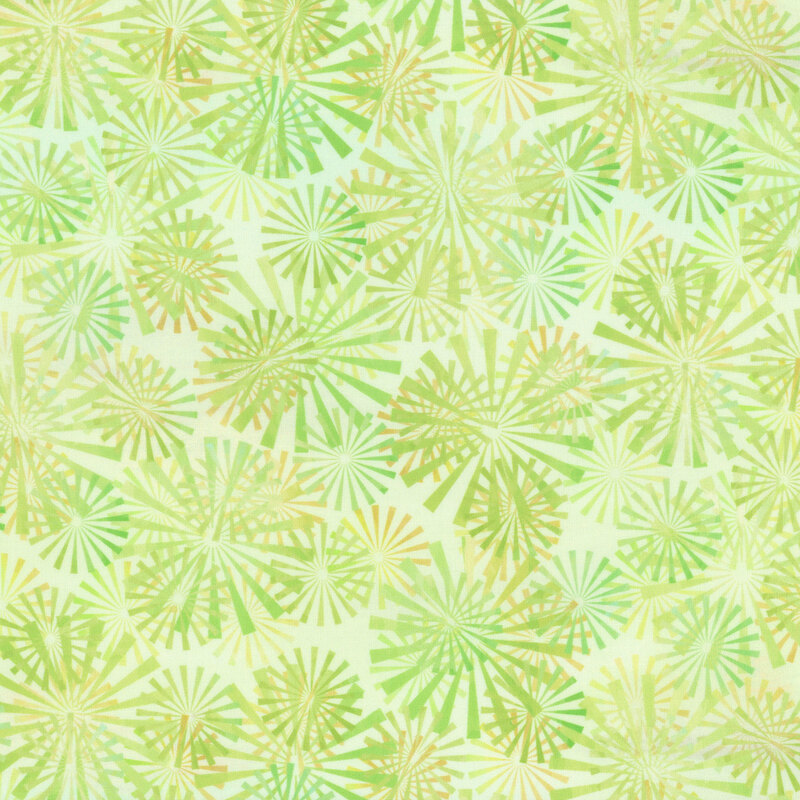 lime green flowers on a mottled light green background