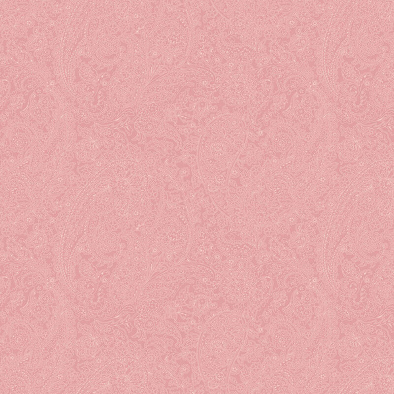 Tonal blush pink fabric featuring a floral paisley design.