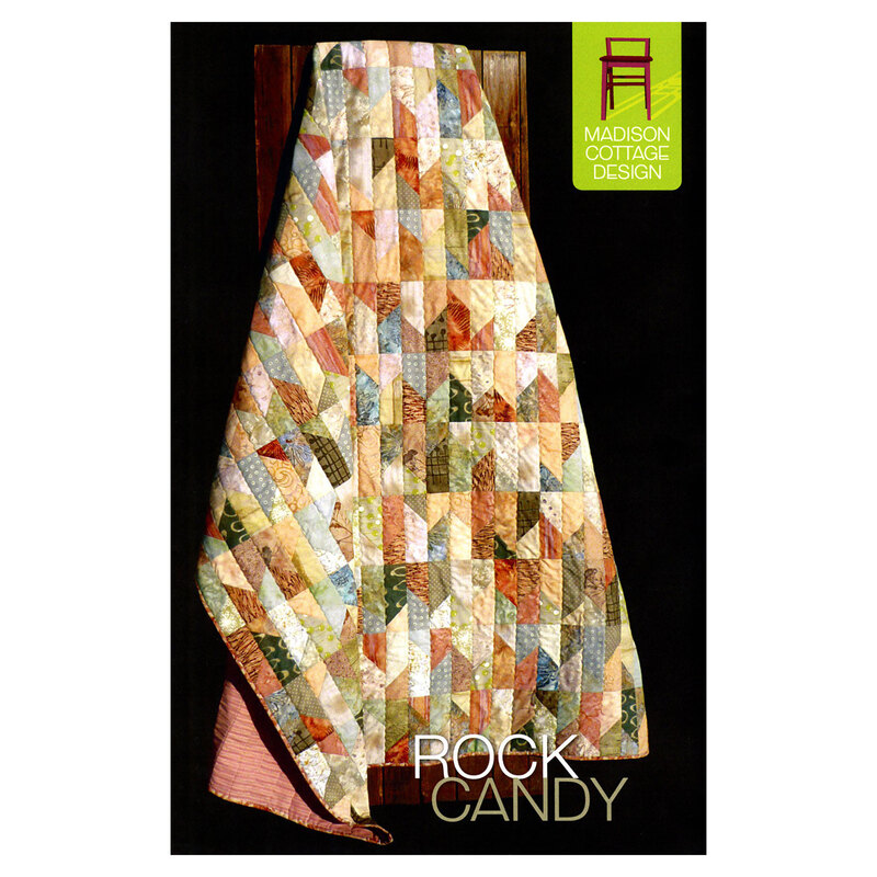 The front of the Rock Candy Quilt Pattern featuring a geometric patchwork pattern