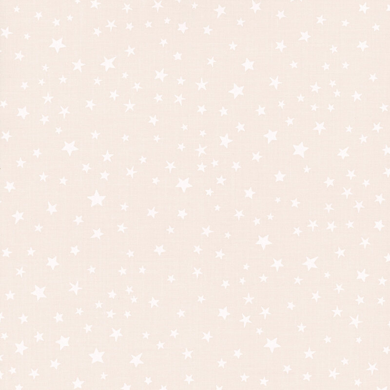 Cream fabric with scattered white stars.