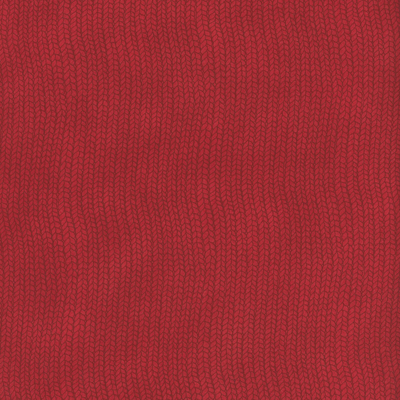 Mottled crimson red wavy knit stitches