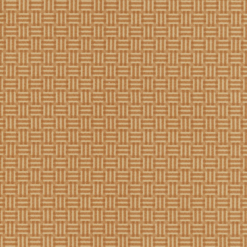 Tonal dark gold flannel fabric featuring a basket weave pattern.