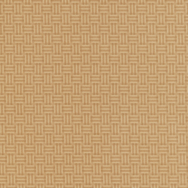 Tonal tan flannel fabric featuring a basket weave pattern.